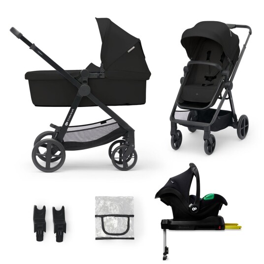 Kinderkraft Classic Black Ny 4 i 1 Mink Pro barnevogn + understell