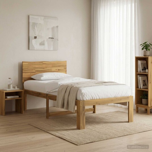 vidaXL Enkelt Senge Ramme med Hodegjerde ROSTOCK Hvit 100 x 200 cm
