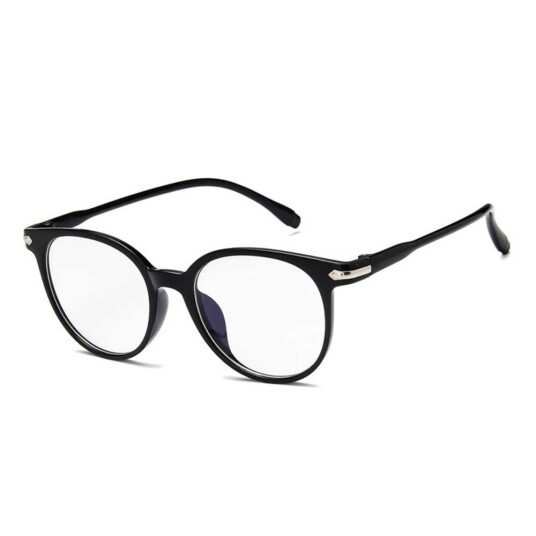 Svart runde glass klart glass uten styrke klart glass