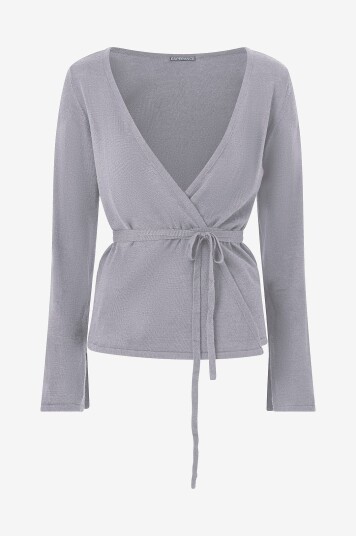 Esperance - Kardigan Gun Ana Merino Wrap Waist - Grå Esperance - Kardigan Gun Ana Merino Wrap Waist - Grå
