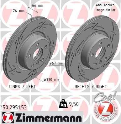 Bremseskive ZIMMERMANN 150.2951.53