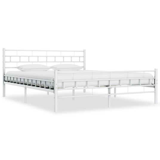 vidaXL Sengeramme hvit metall 200x200 cm vidaXL Sengeramme hvit metall 200x200 cm