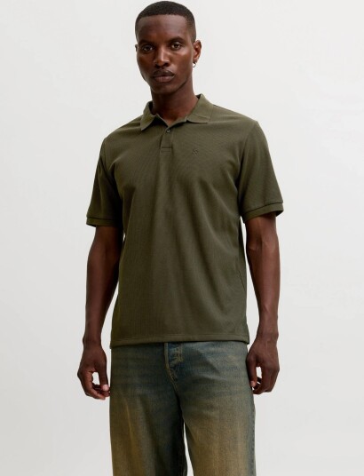Jack & Jones Jjeaustin Polo Ss Noos Khaki green XXL