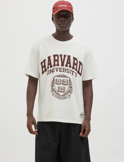 Jack & Jones Jorharvard Tee Ss C.n Styd Ss25 - White - S Jack & Jones Jorharvard Tee Ss C.n Styd Ss25 - White - S