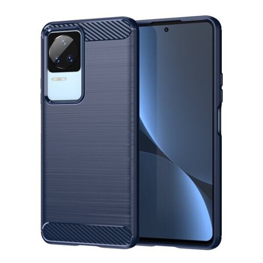 Hurtel Carbon Case for Xiaomi Poco F4 5G Flexible Silicone Carbon Cover Blue