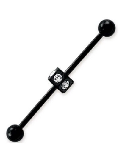 Aab Sparkling Diamonds Svart Ørebarbell Strl 1.6 x 42 mm med 5 mm kule