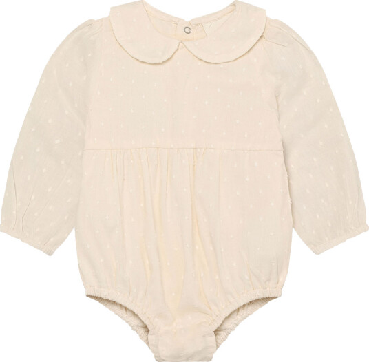 En Fant Romper Ls Dobby   Cream   86