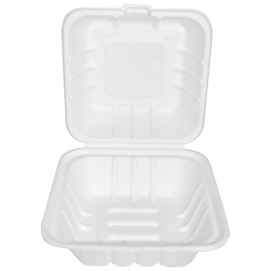 NATUREStar Hamburgerboks sukkerrør Nature IV; 45cl, 15x15x8 cm (LxBxH); Hvit; Kvadratisk; 50 Stykk / Forpakning NATUREStar Hamburgerboks sukkerrør Nature IV; 45cl, 15x15x8 cm (LxBxH); Hvit; Kvadratisk; 50 Stykk / Forpakning