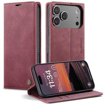 Caseme iPhone 17 Pro Max 013 Series Lommebok deksel Vinrød Caseme iPhone 17 Pro Max 013 Series Lommebok deksel Vinrød