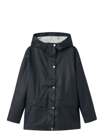 LMTD Nlndry10 Long Rain Jacket Fo Navy 158-164 LMTD Nlndry10 Long Rain Jacket Fo Navy 158-164