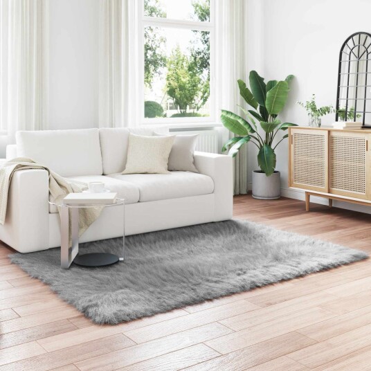 Faux Skinnmatte Tafalla Grå 140 x 200 cm Polyester