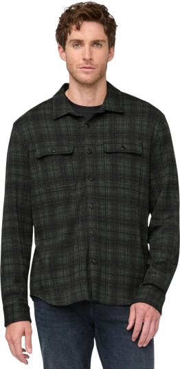 Duer Performance Flannel Button Down Heather Peat Plaid 83-XX Duer Performance Flannel Button Down Heather Peat Plaid 83-XX