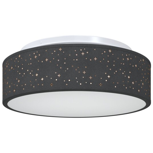 Taklampe Svart 38 X 13.5cm Stoff Taklampe Svart 38 X 13.5cm Stoff