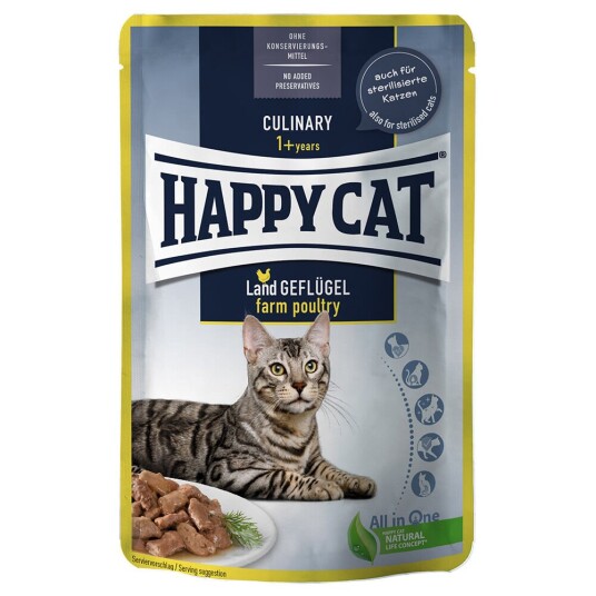 Happy Cat Pouch Meat In Sauce 24 X 85 G Fjærkre