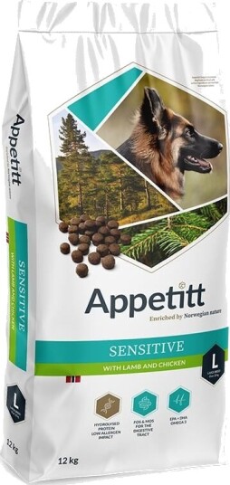 Appetitt Sensitive Tørrfôr for Store Raser med Lammekjøtt 12 kg