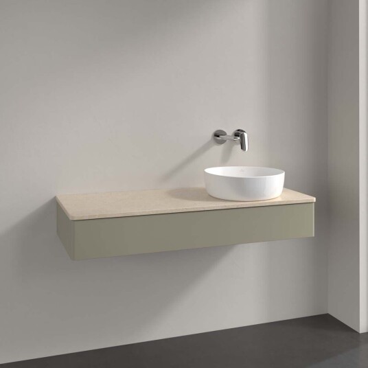 Villeroy & Boch  Antao Servantskap med 1 skuff 120x50x19 cm m/lys Steingrå/Crème