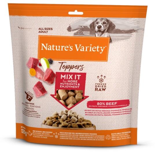 Nature’S Variety Nature'S Variety Frysetørkede Topper Til Hunder Oksekjøtt (2 X 120 G)