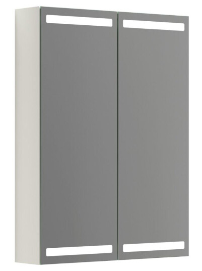 Dansani Level Speilskap med LED-lys 60x14,5x80 cm Hvit Matt Lakk