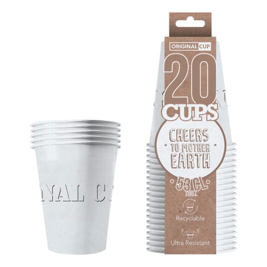 Original Cup Partykopper Papp Hvit - 20-pakning