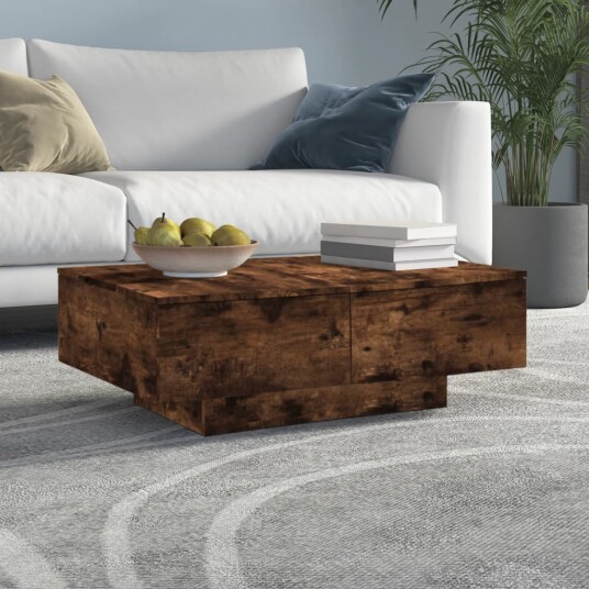 vidaXL Salongbord røkt eik 90x60x31 cm konstruert tre