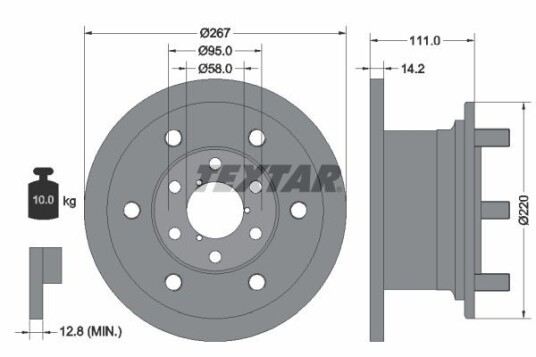 Bremseskive TEXTAR 93019400
