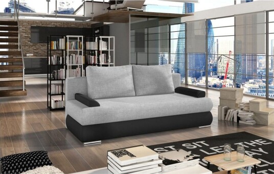 Sofa Eltap Milo 213x95x90 cm Sawana 21 Soft 11 Grå Svart