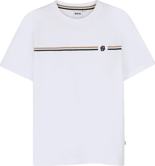 BOSS Short Sleeves Tee Shirt White 110 BOSS Short Sleeves Tee Shirt White 110