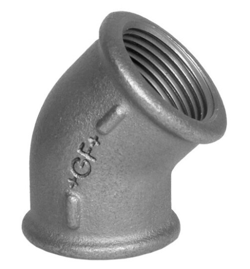 Georg-Fischer Elbow 45° black for f 2