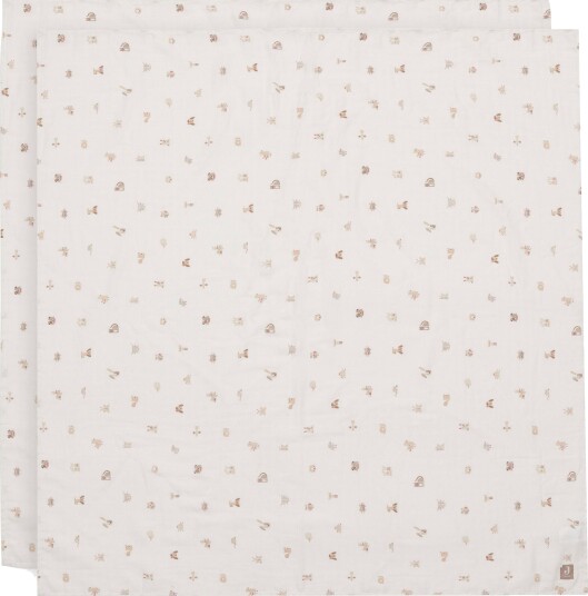 Jollein Musselinteppe 115x115 cm 2-Pakk Animal Friends