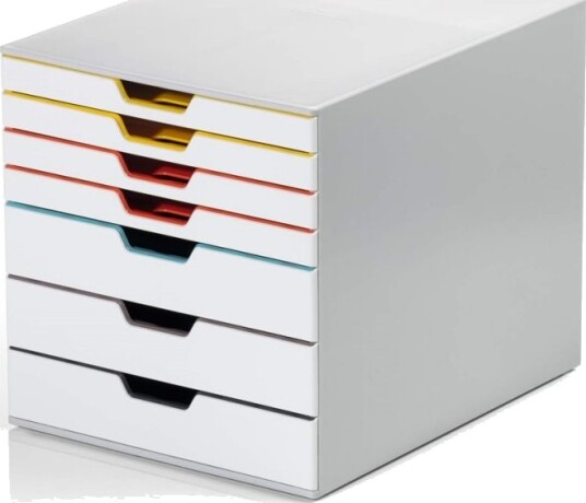 Durable Varicolor Mix 7   Skuffskap   7 Skuffer   For Ansi A Letter 216 X 279 Mm A4 210 X 297 Mm C4 229 X 324 Mm Folio 216 X 330 Mm   Grå Lys Gul Platinagrå Red Orange Gray Blue Blue Green