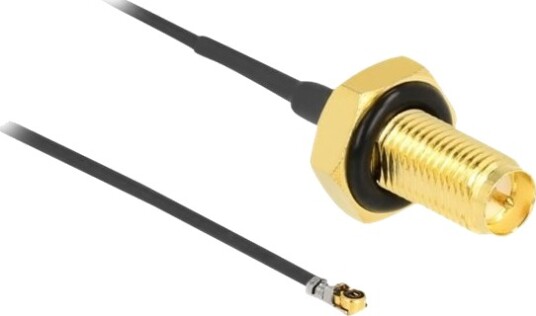 Delock Antennekabel Rp Sma Hunn Skott Til Mhf 4L Lk Hann 20 Cm 1.37 Mm Koaksial Grå Svart