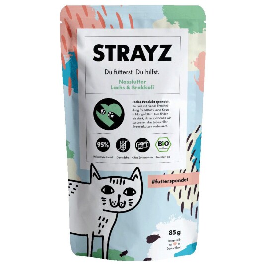 Strayz Bio-Pose 6 X 85 G Økologisk Laks Og Økologisk Brokkoli Strayz Bio-Pose 6 X 85 G Økologisk Laks Og Økologisk Brokkoli
