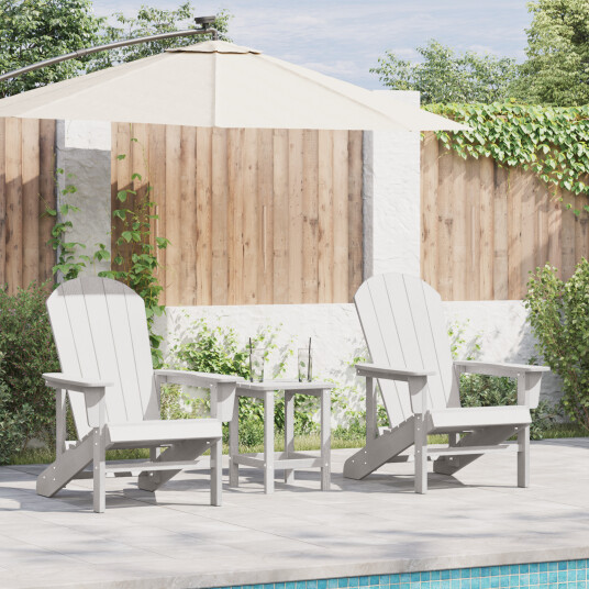 Adirondack-stoler 2 stk Hvit 74x82x90 cm HDPE
