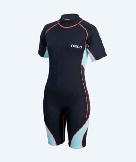 Beco neopren våtdrakt til damer - Neoprene Shorty - Svart/lyseblå