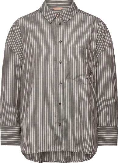 Culture Cumanga Oversize Shirt BROWN/WHITE STRIPE L Culture Cumanga Oversize Shirt BROWN/WHITE STRIPE L