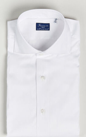 Finamore Napoli Milano Slim Fit Stretch Shirt White Finamore Napoli Milano Slim Fit Stretch Shirt White