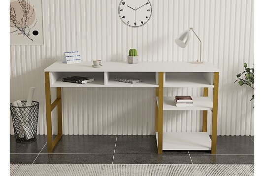 Skrivebord Emro 150 cm Gull/Hvit