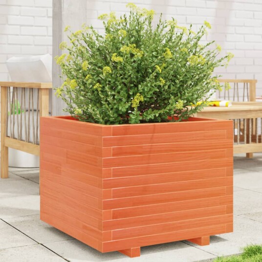Plantekasse voksbrun 60x60x49,5 cm heltre furu