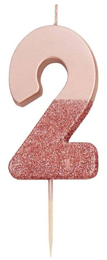 Talking Tables Kakelys Tall Roségull/Glitter - 2 År