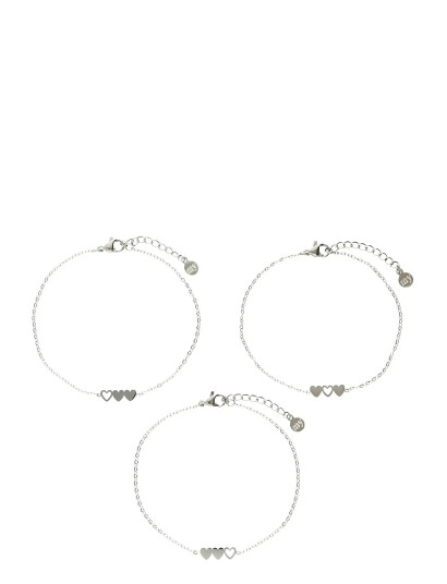 My Jewellery Bracelet Set 3 Hearts   Silver   