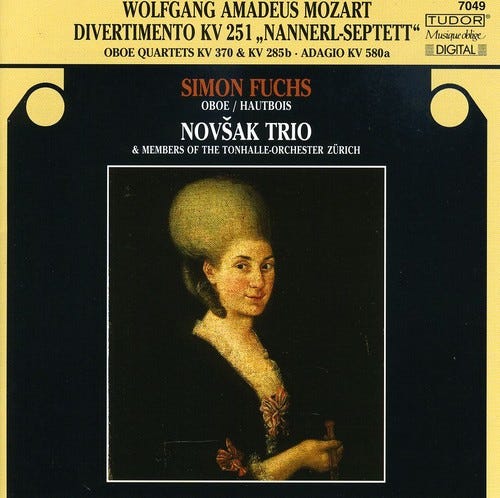 Mozart W. A. Michel Rouilly Simon Fuchs Susanne Basler  Divertimento Kv 251 Nannerlseptett  CD