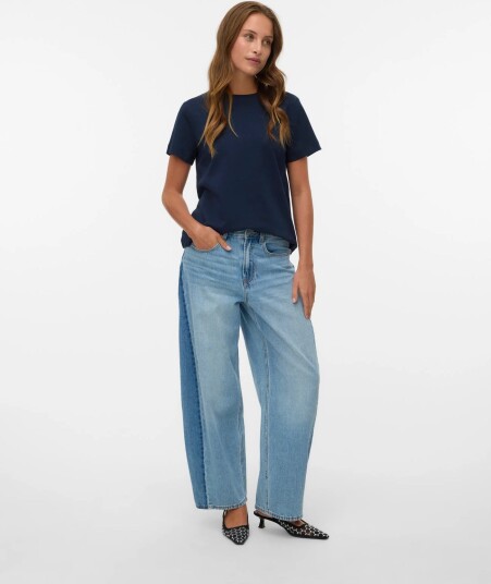 Vero Moda Awnaima Ss O Neck T Shirt Noos   Navy   S