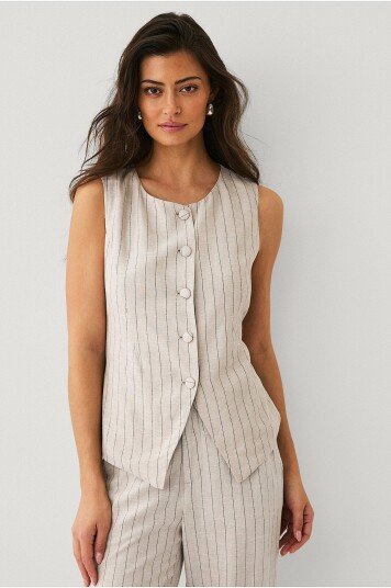 Ellos Collection Vest i linblanding Beige Ellos Collection Vest i linblanding Beige
