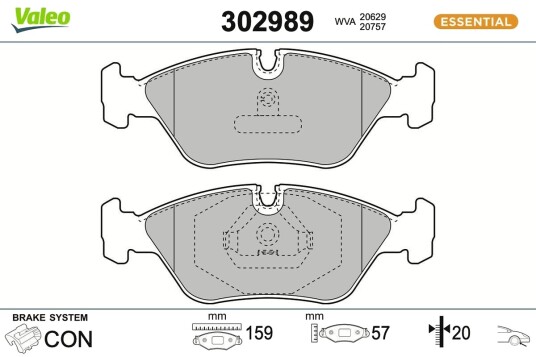 Bremseklosser VALEO 302989