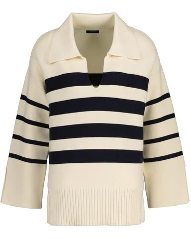 GANT Breton Open Collar Knit Sweater - Cream M