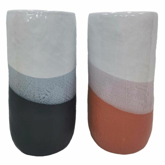 Dkd Home Decor Vase Dkd Home Decor Flerfarget 13 X 13 X 25 Cm Dolomite (2 Enheter)