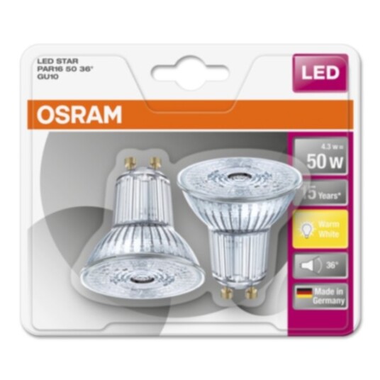 OSRAM OSRAM LED Star PAR16 4,3W/827 GU10 2-pakk