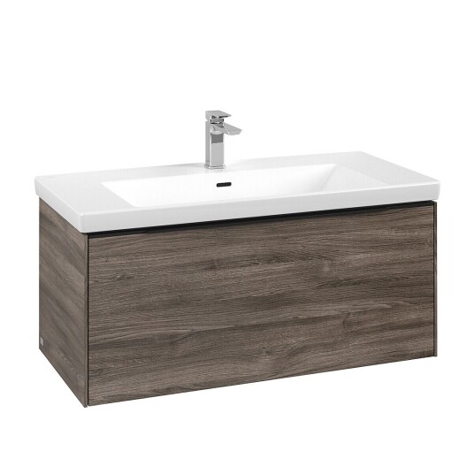Villeroy & Boch  Subway 3.0 Servantskap m/1 skuff 973x429x478 mm Steingrå Eik