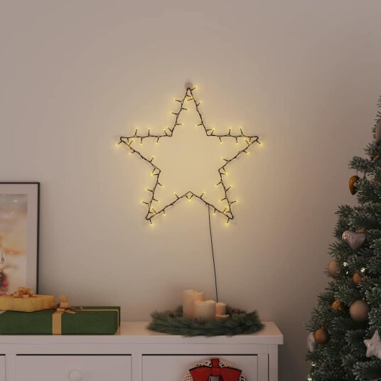  Julelys stjernesilhuett 80 LED varm hvit