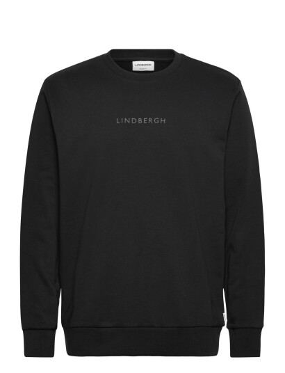 Lindbergh Logo Chest Print O Neck Sweat Black M